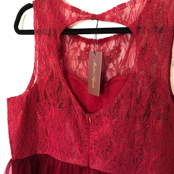 Tulle Lace Sweetheart Cocktail Dress - Picture 7 of 7